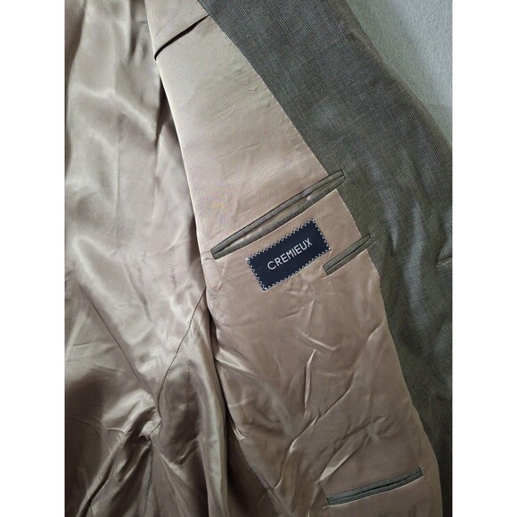 Daniel Cremieux Signature Loro Piana Italy Blazer 48R Dean Taupe Gray Wool Check - Picture 10 of 13